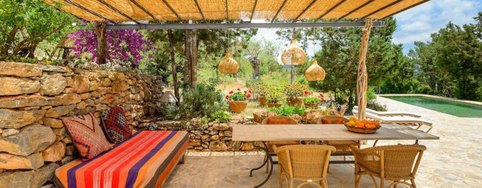 Casa Berner for rent Ibiza covered terrace
